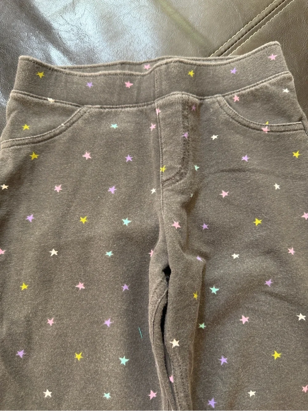 Jumping Beans - Girl’s Gray Leggings with Pastel Star Pattern